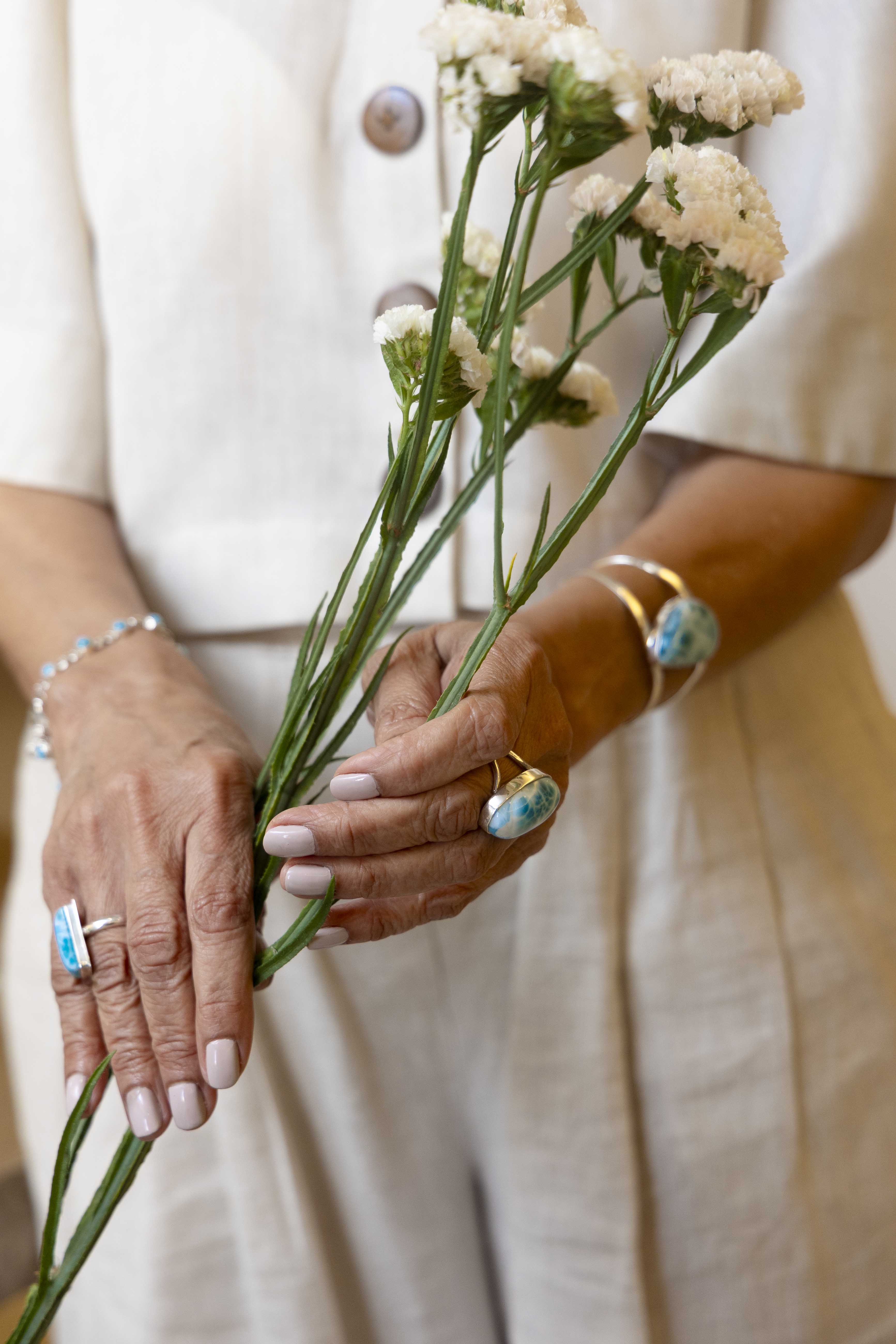 Larimar rings for Mothers day