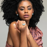 Larimar Stone Ring Trio Talia