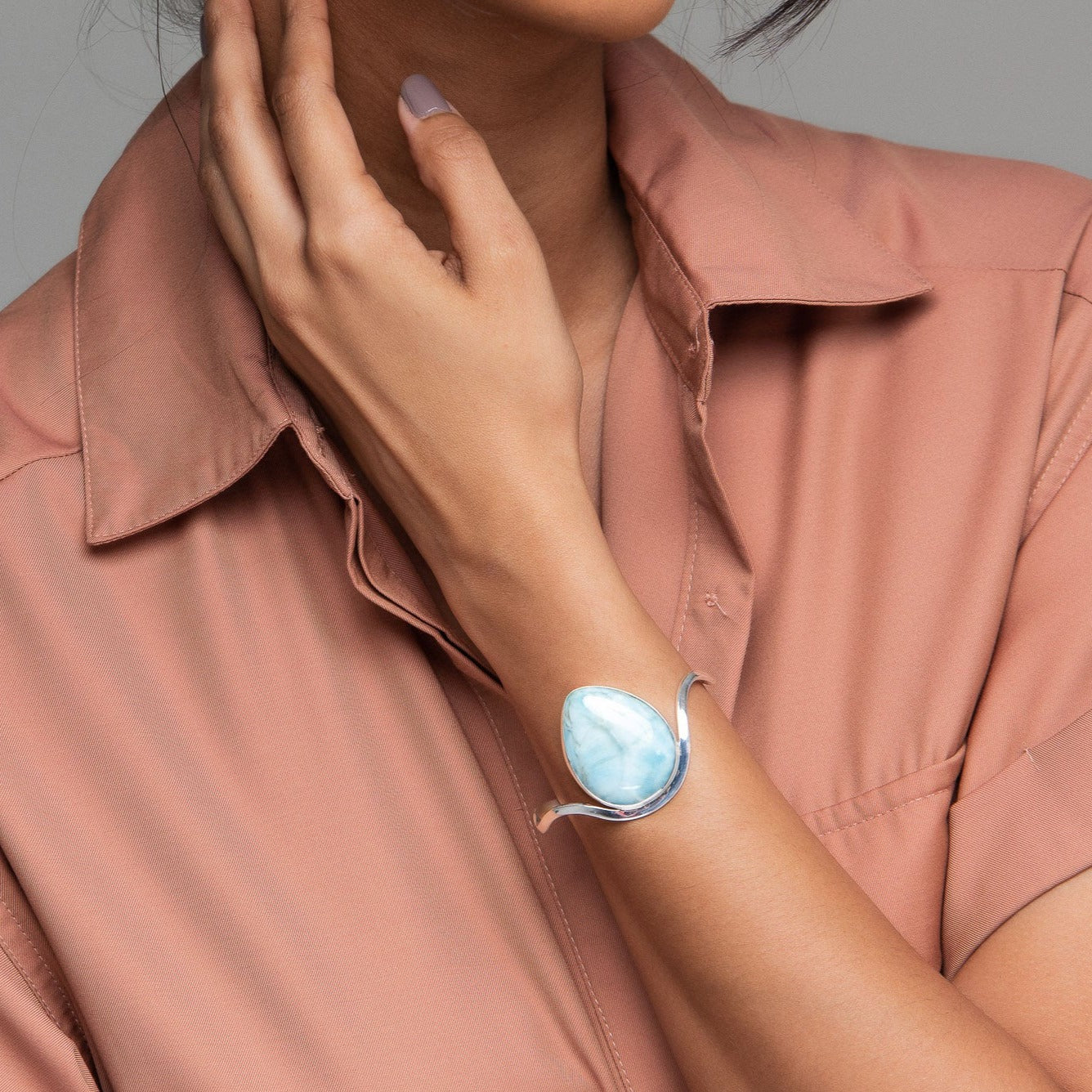 Larimar Stone Cuff Yindra