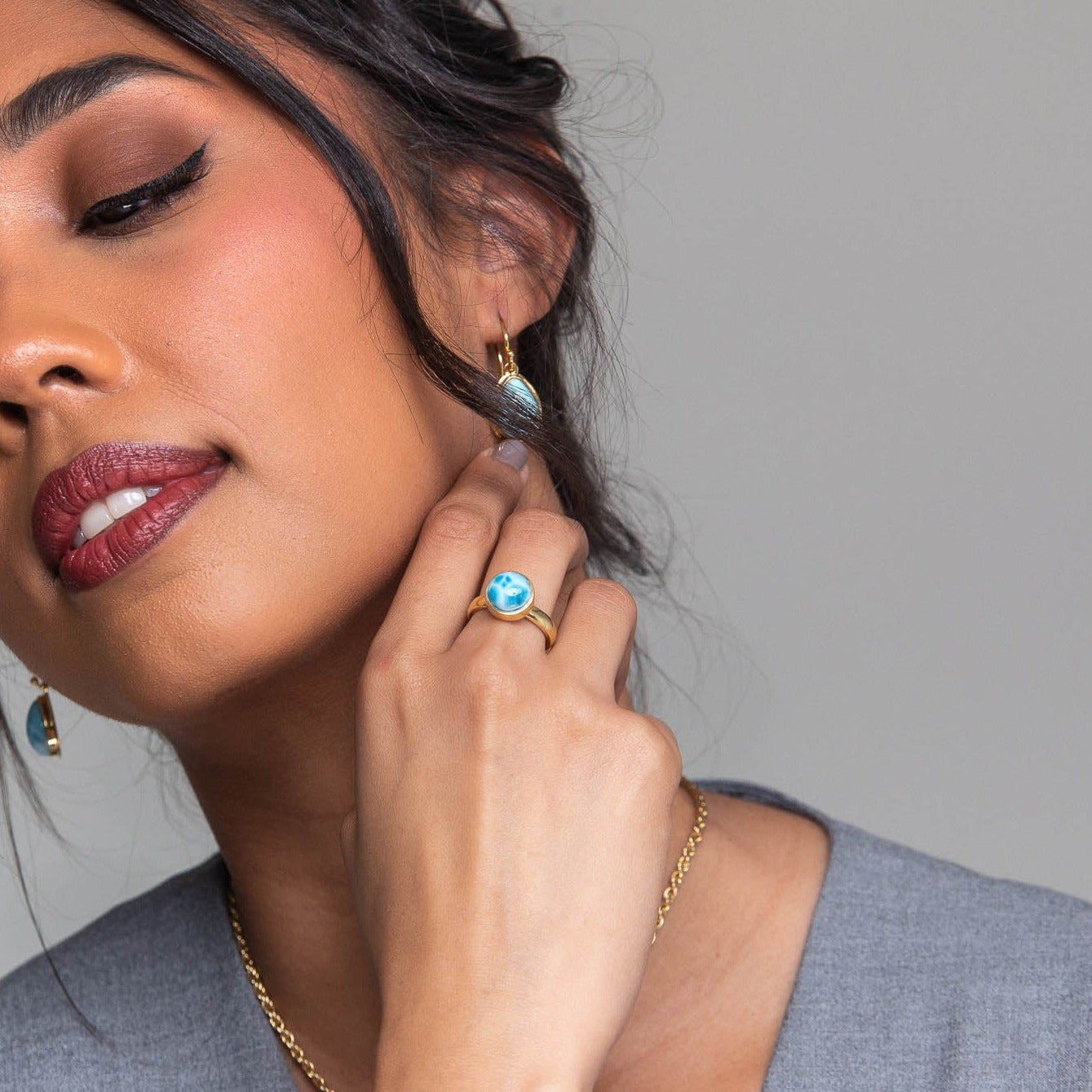 Engagement Larimar ring