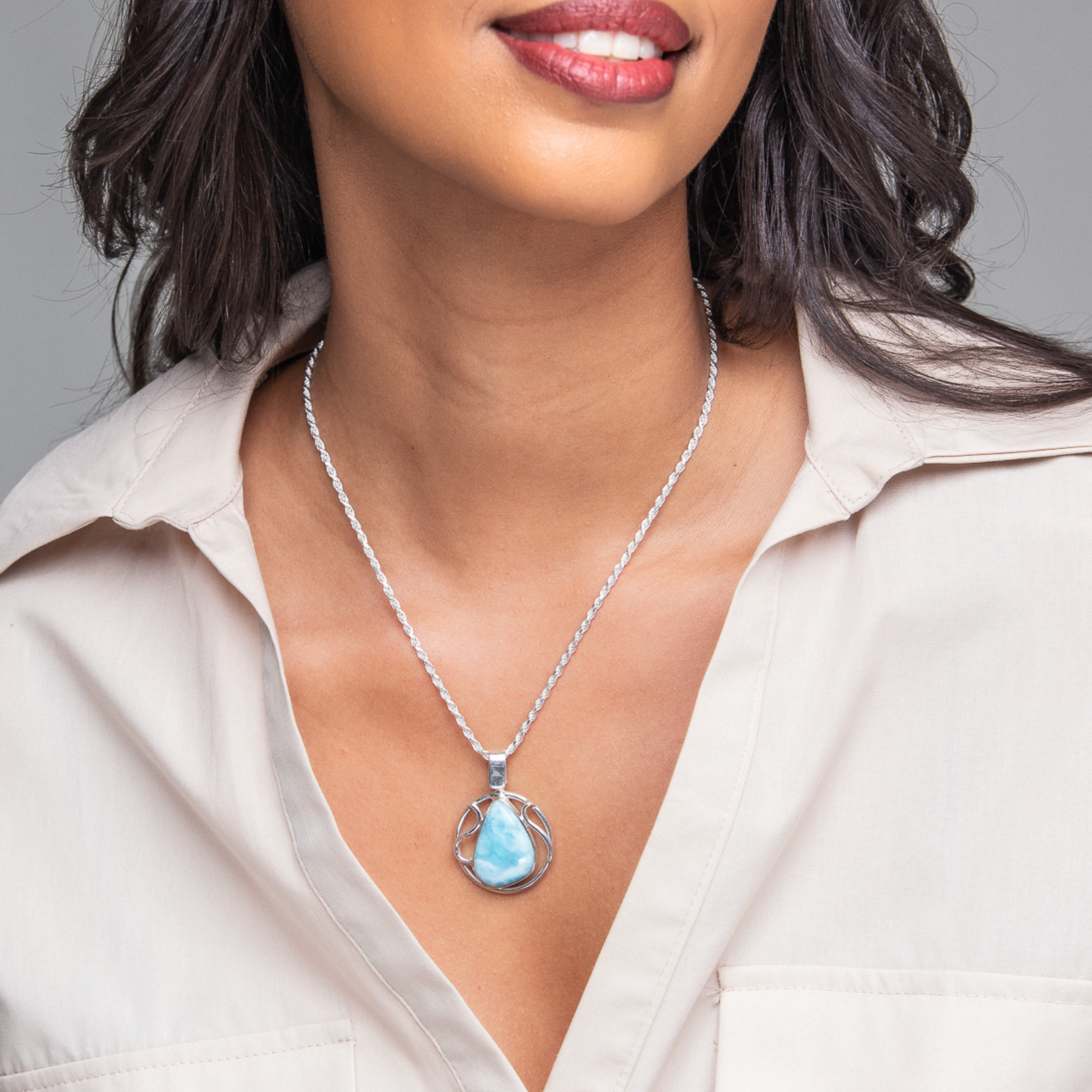 Larimar Stone Pendant Elijah