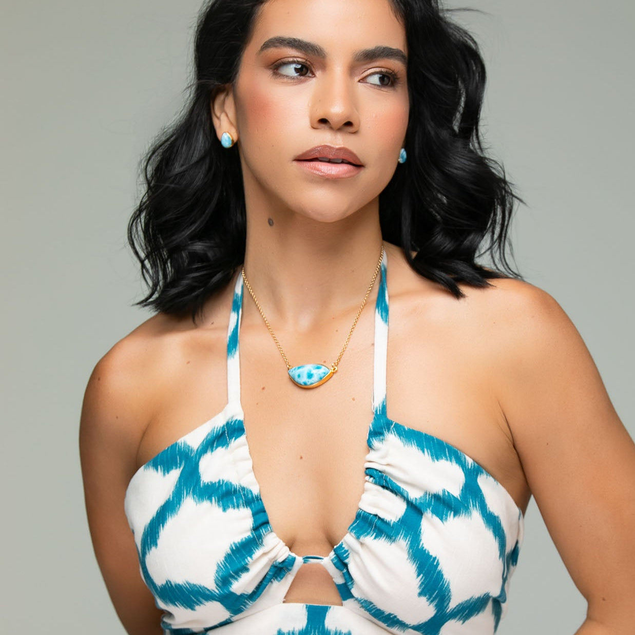 Gold Vermeil Larimar Necklace Iva