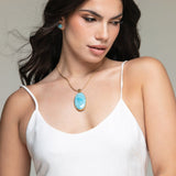 Oval shape and radiant finish Cressida Pendant Gold Vermeil