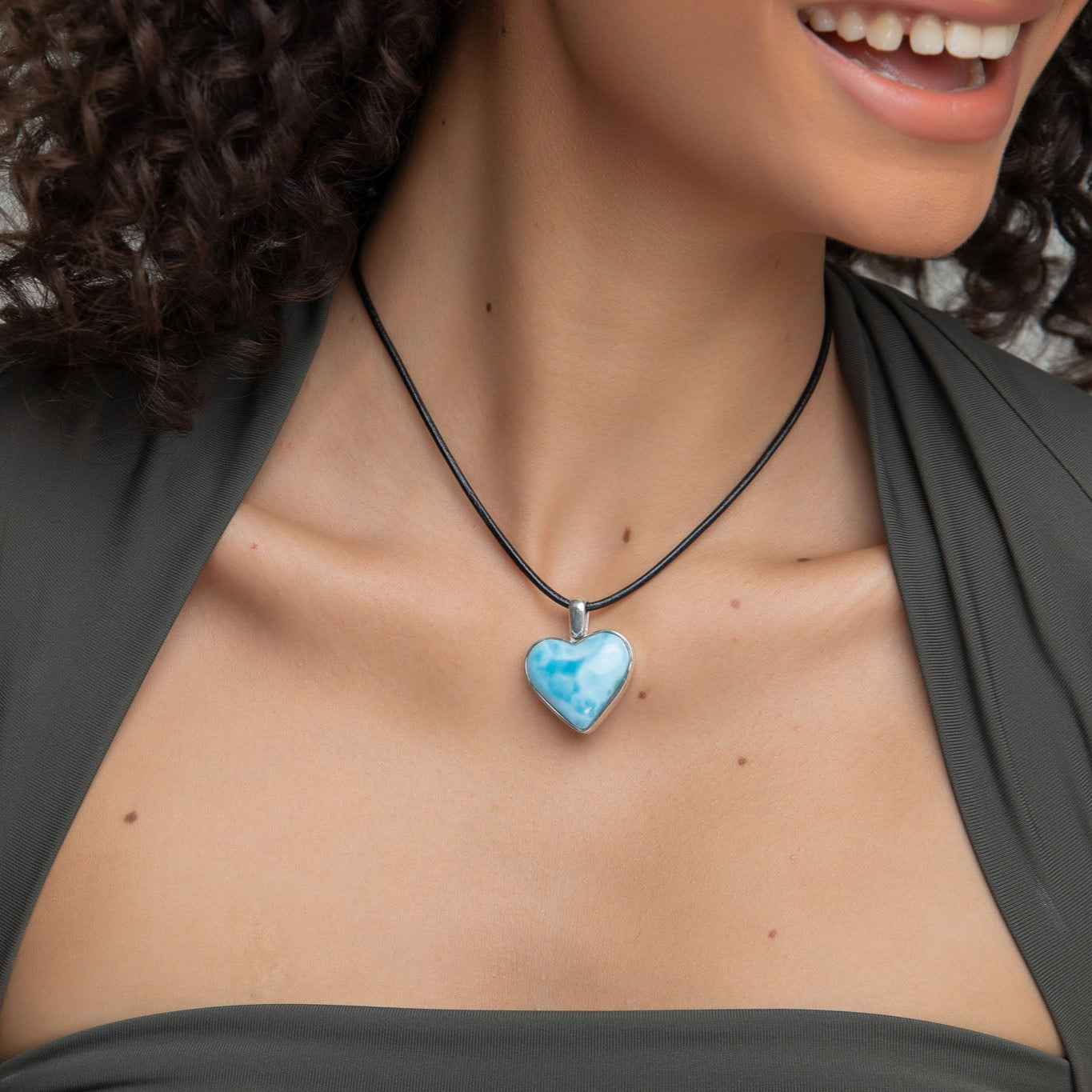 Larimar Heart Pendant Alaia