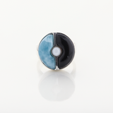 Cow Horn and Larimar Ring