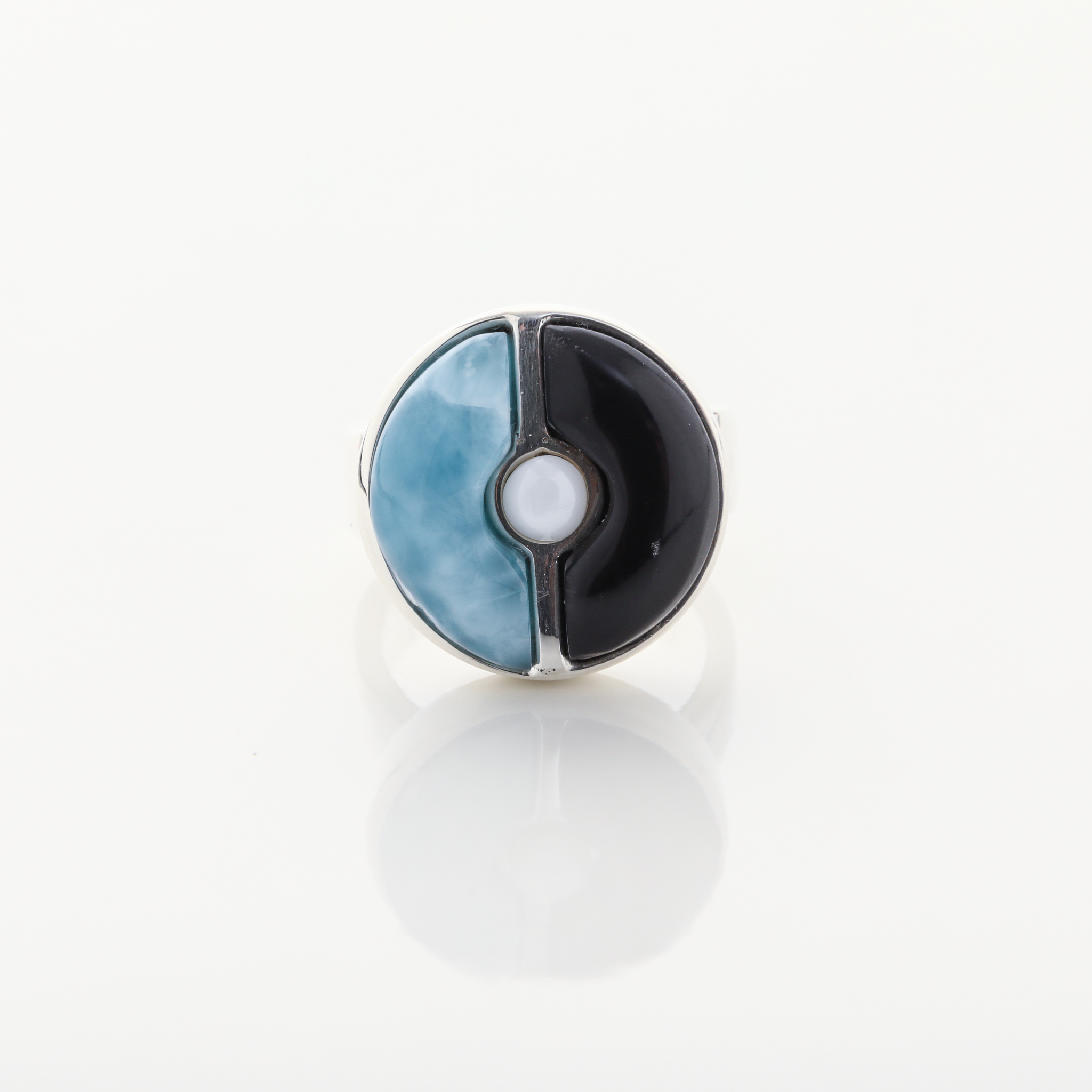 Cow Horn and Larimar Ring