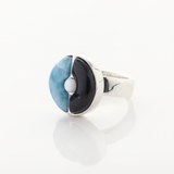Cow Horn and Larimar Ring