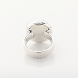 Larimar and Pink Conch Ring