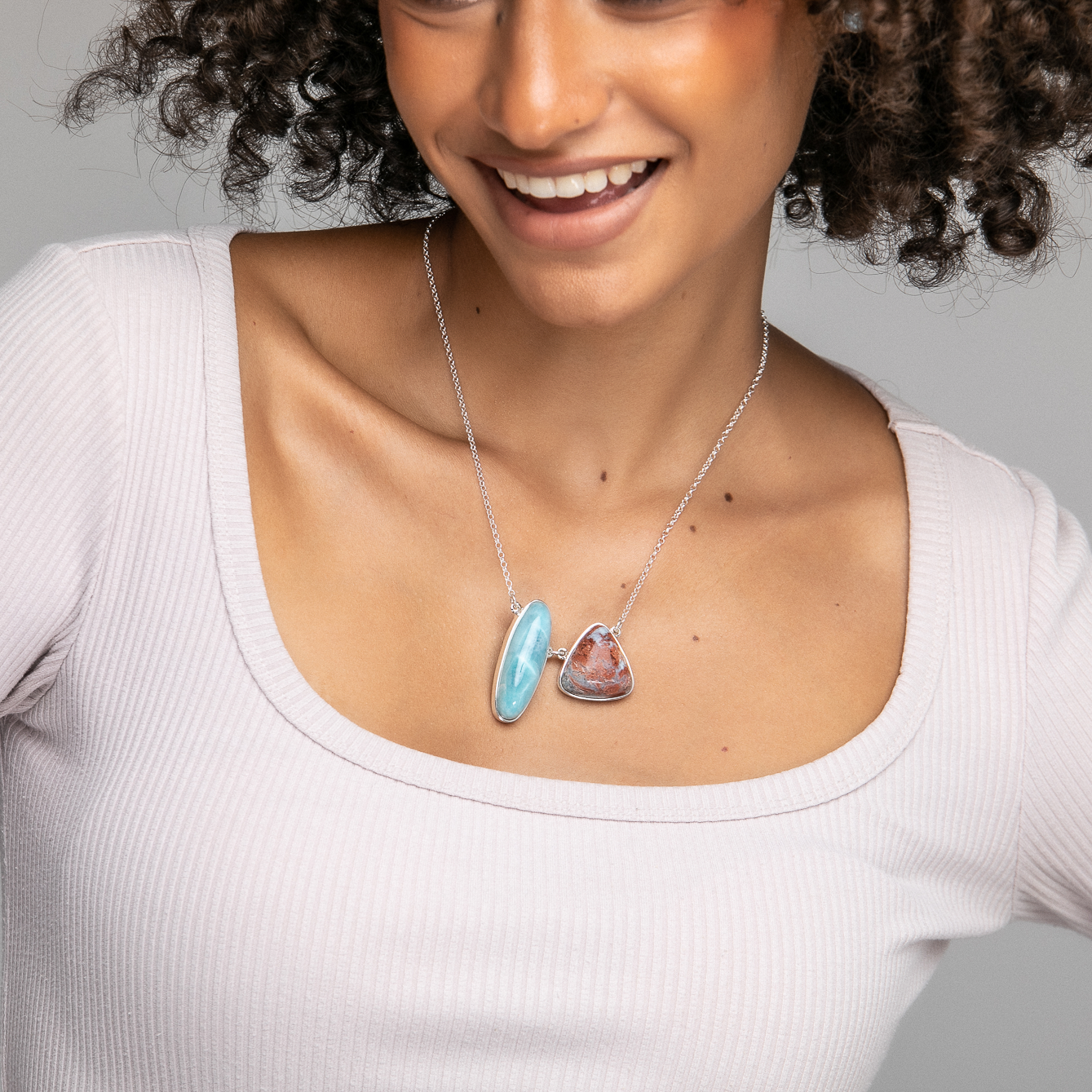 Red Larimar Specimen Necklace