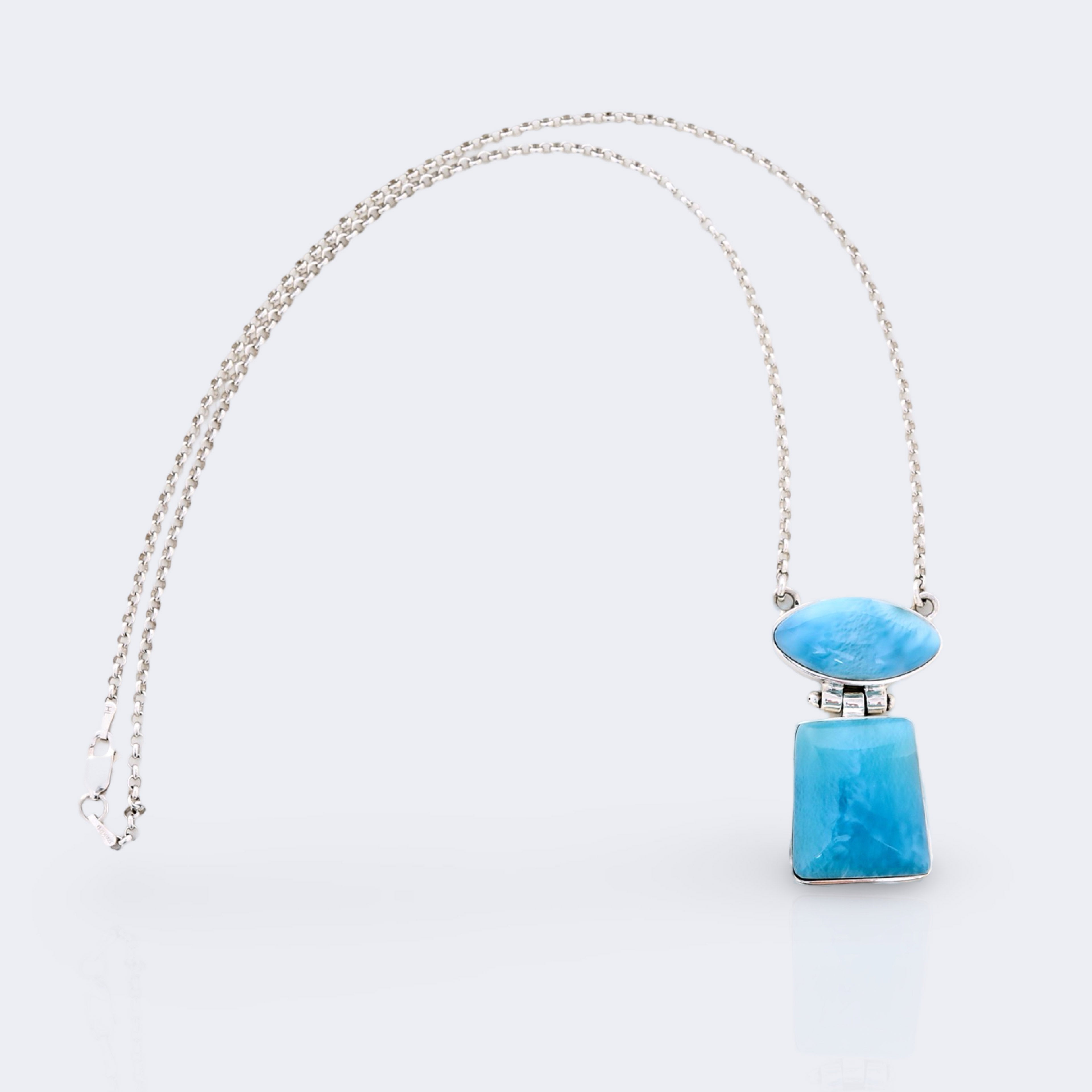 Larimar necklace double stone for women