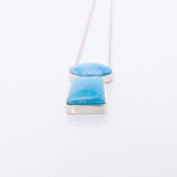 Larimar necklace double stone for women