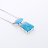 Larimar necklace double stone for women