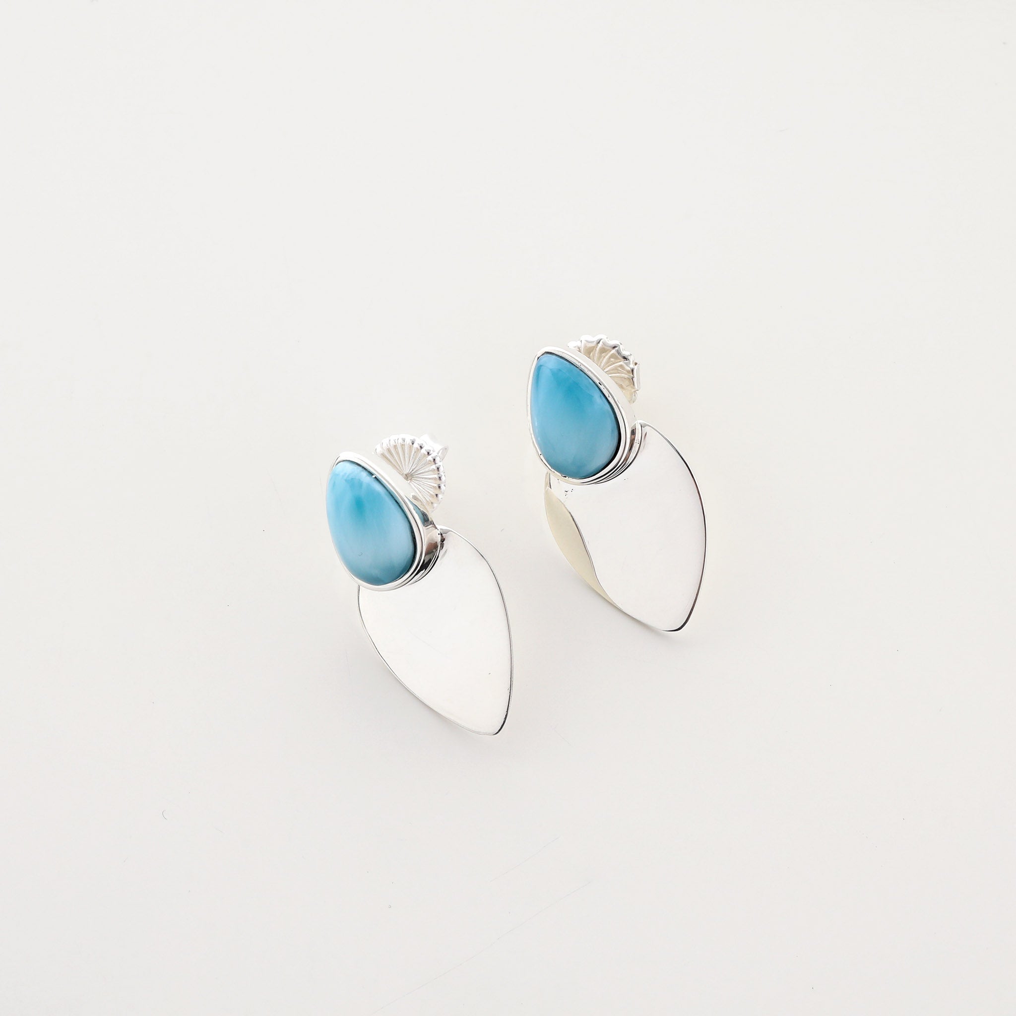 Larimar and Silver Vivia Earrings