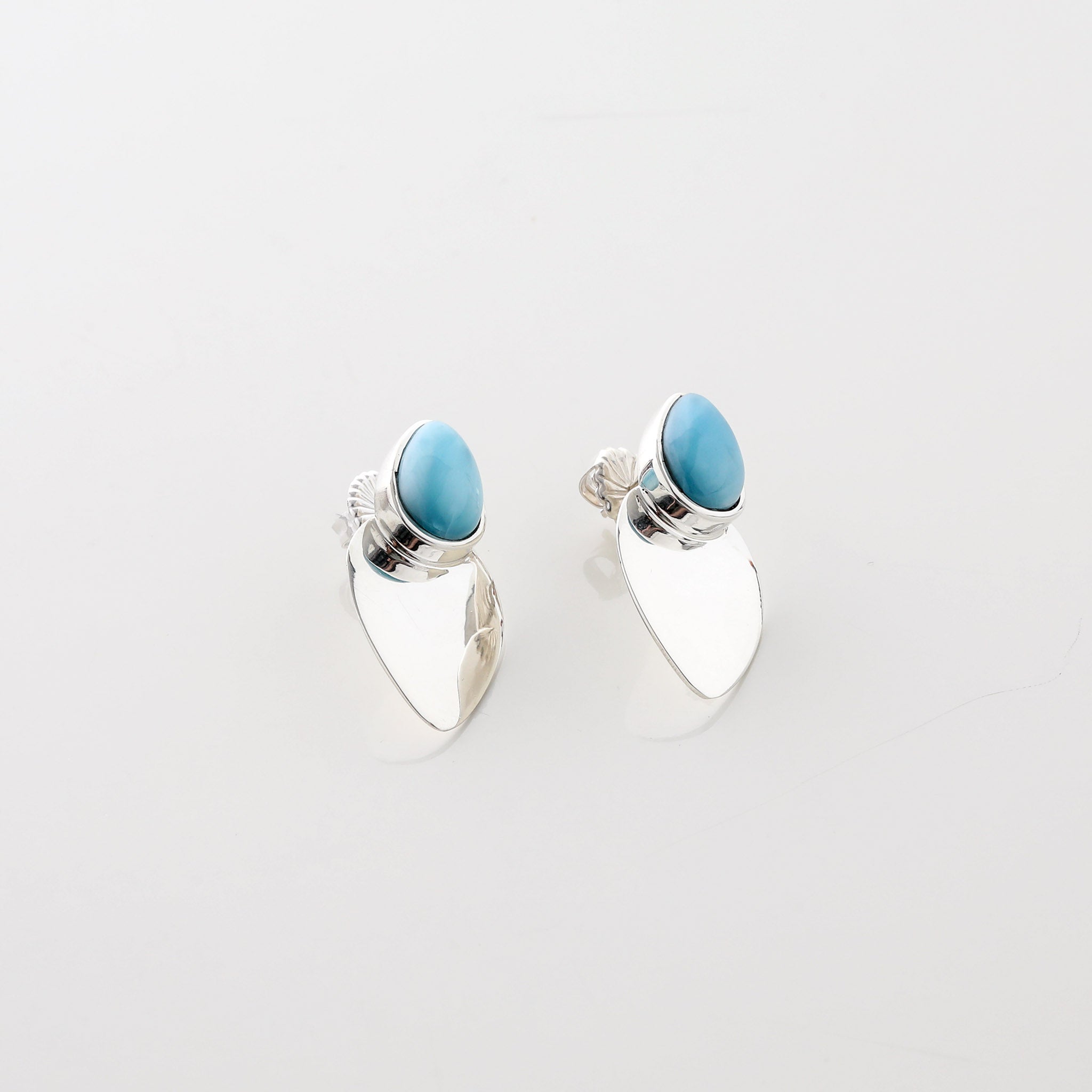 Larimar and Silver Vivia Earrings