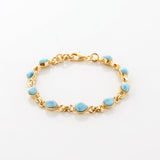 Dominican Larimar Astral Bracelet Gold Vermeil