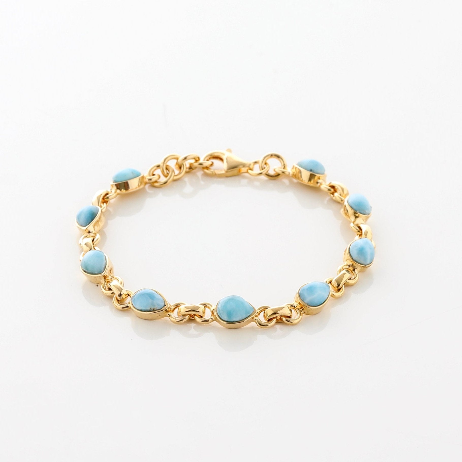 Dominican Larimar Astral Bracelet Gold Vermeil
