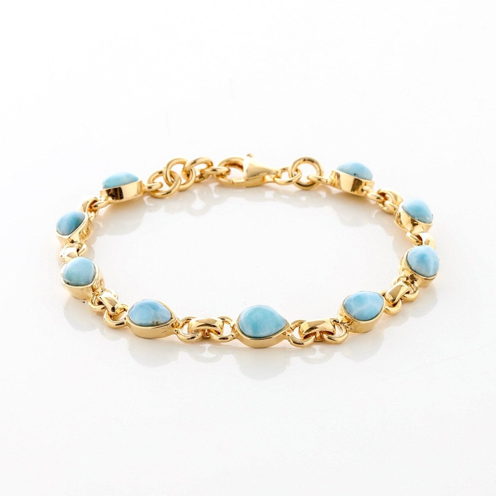 Dominican Larimar Astral Bracelet Gold Vermeil