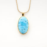 Oval shape and radiant finish Cressida Pendant Gold Vermeil
