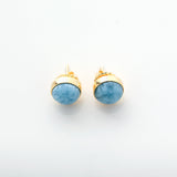 Larimar Earrings Studs in 18k Gold Remi