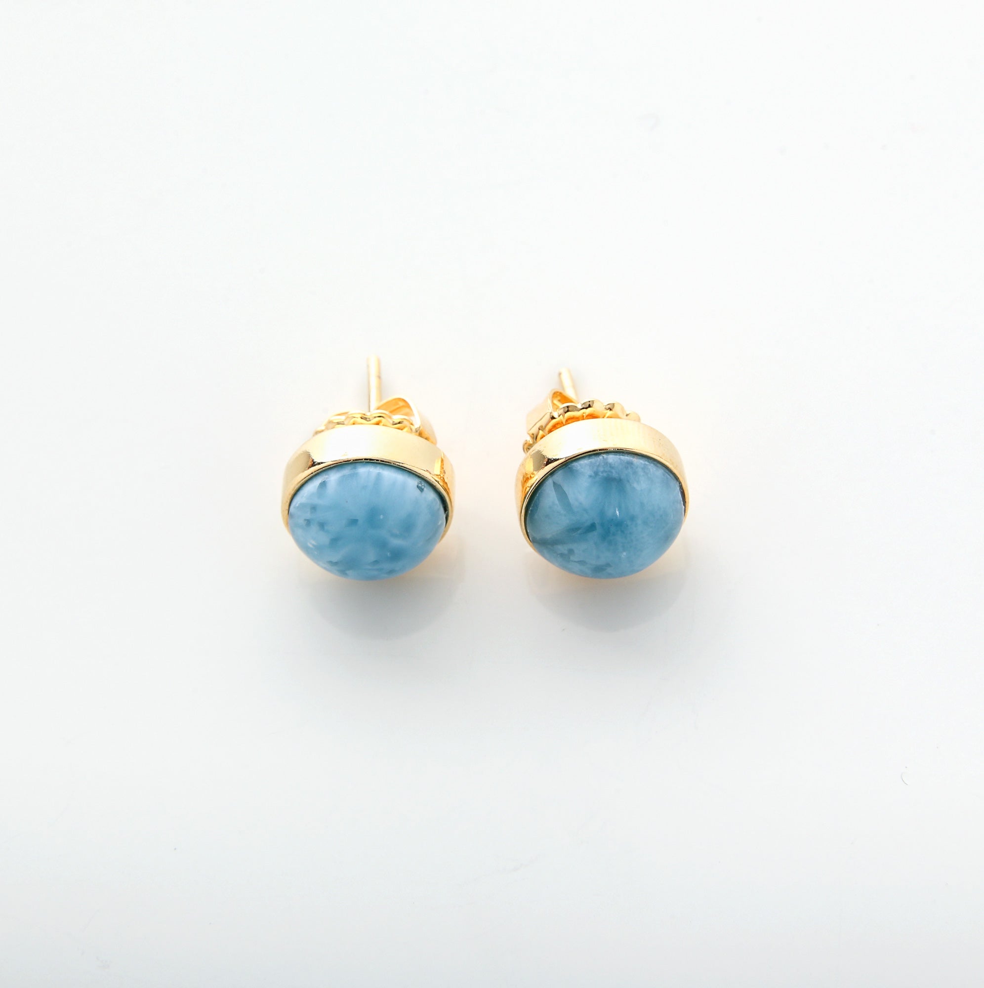 Larimar Earrings Studs in 18k Gold Remi