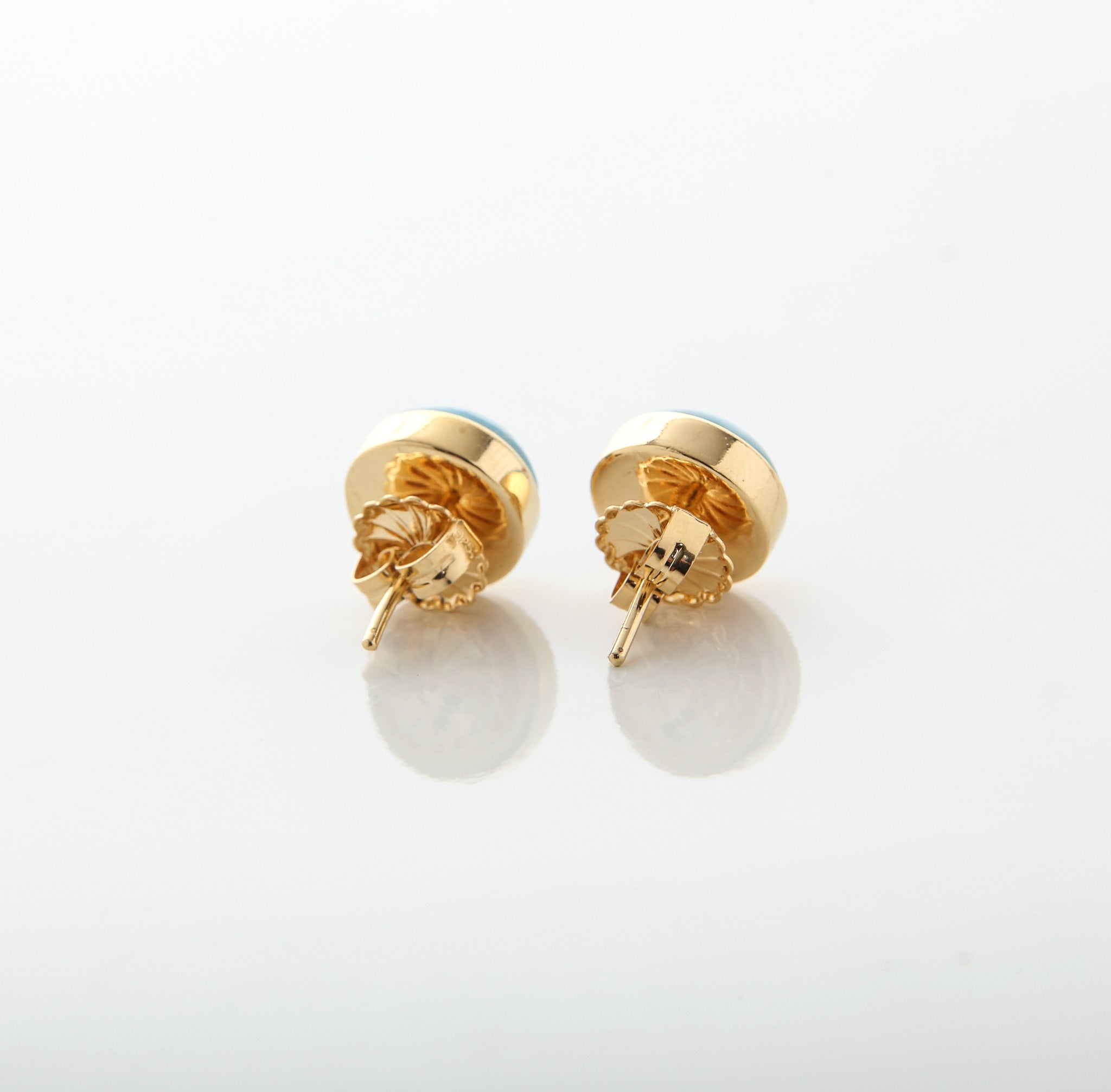 Larimar Earrings Studs in 18k Gold Remi