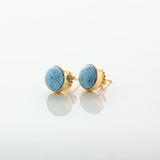 Larimar Earrings Studs in 18k Gold Remi