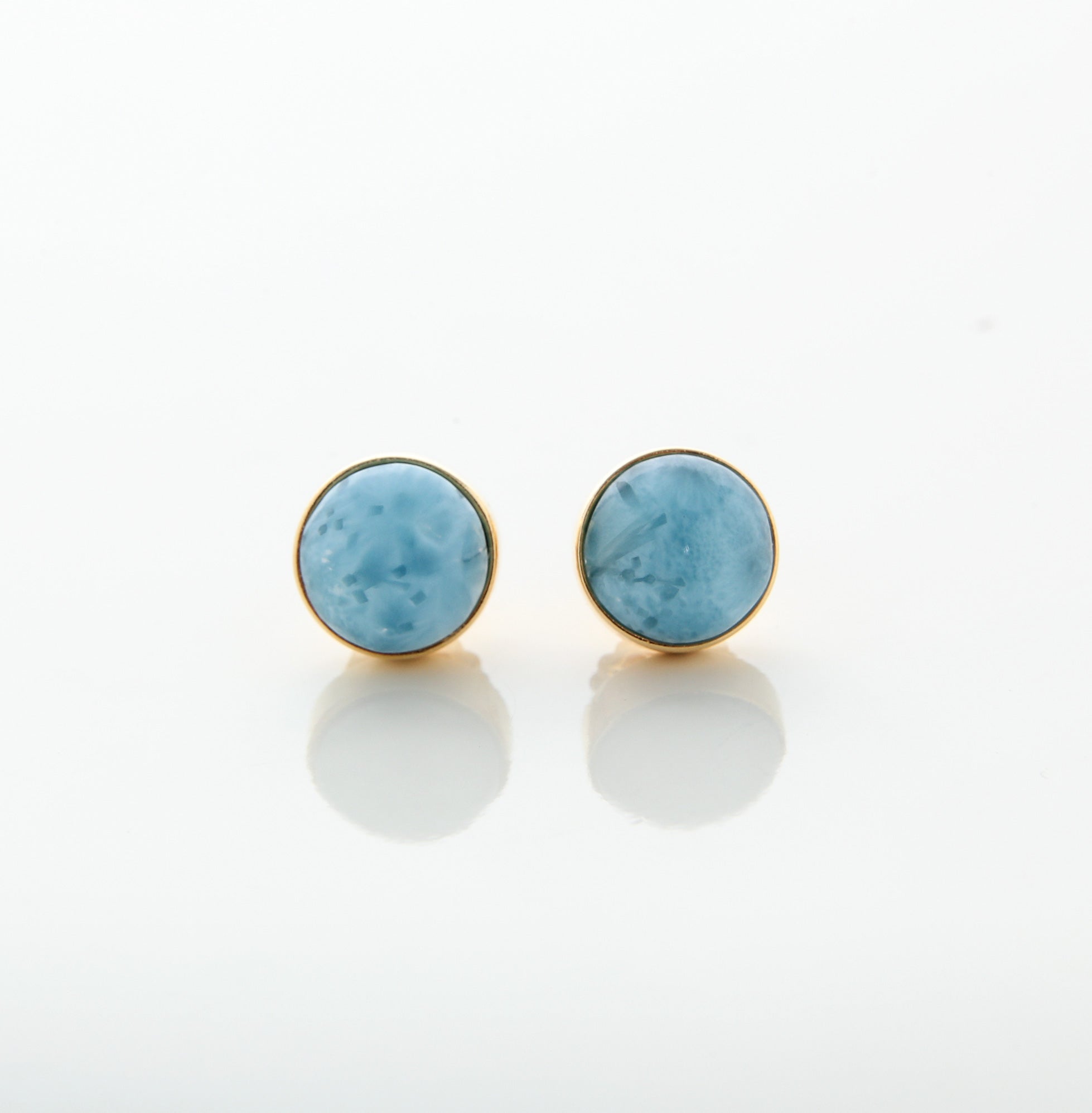 Larimar Earrings Studs in 18k Gold Remi