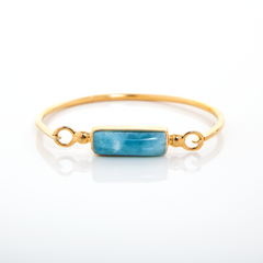 Gold Vermeil Larimar Bangle Bracelet Rye
