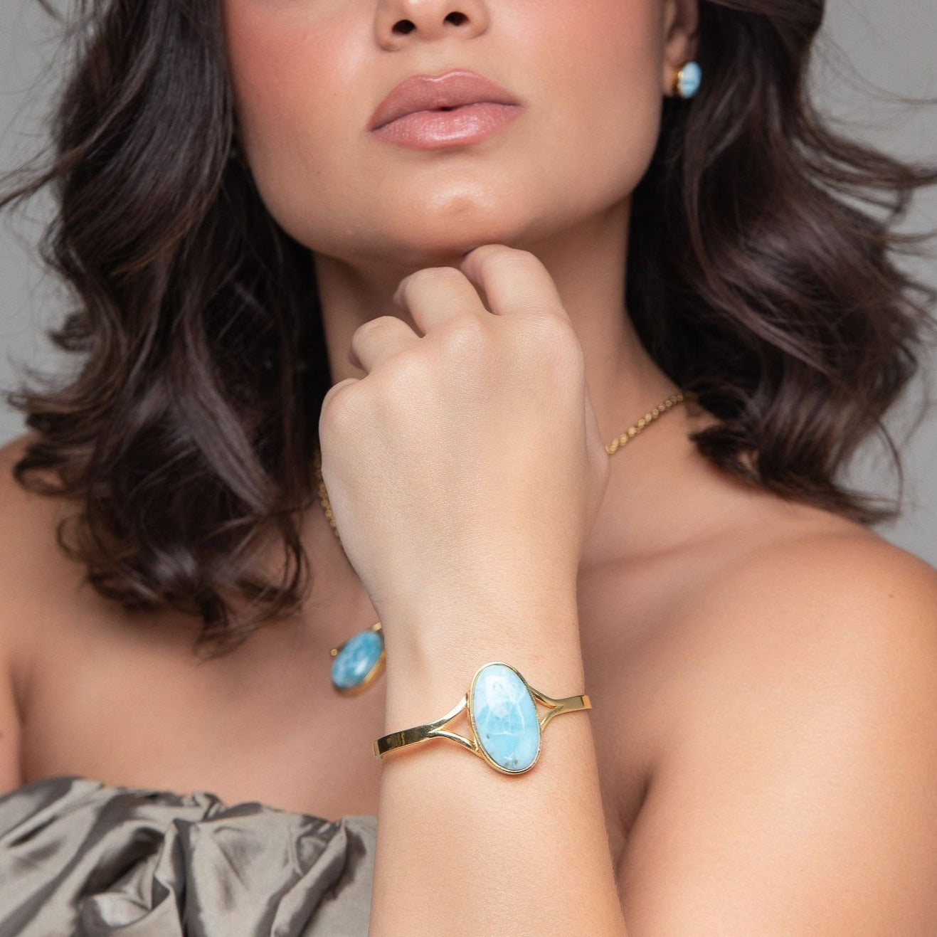 Larimar Gold Vermeil Cuff Farah
