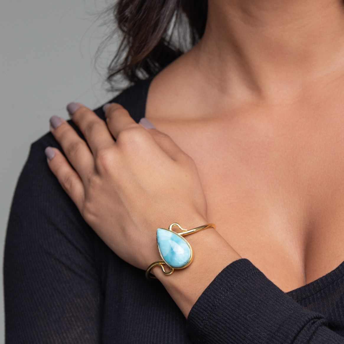 Larimar Gold Vermeil Bangle Iris