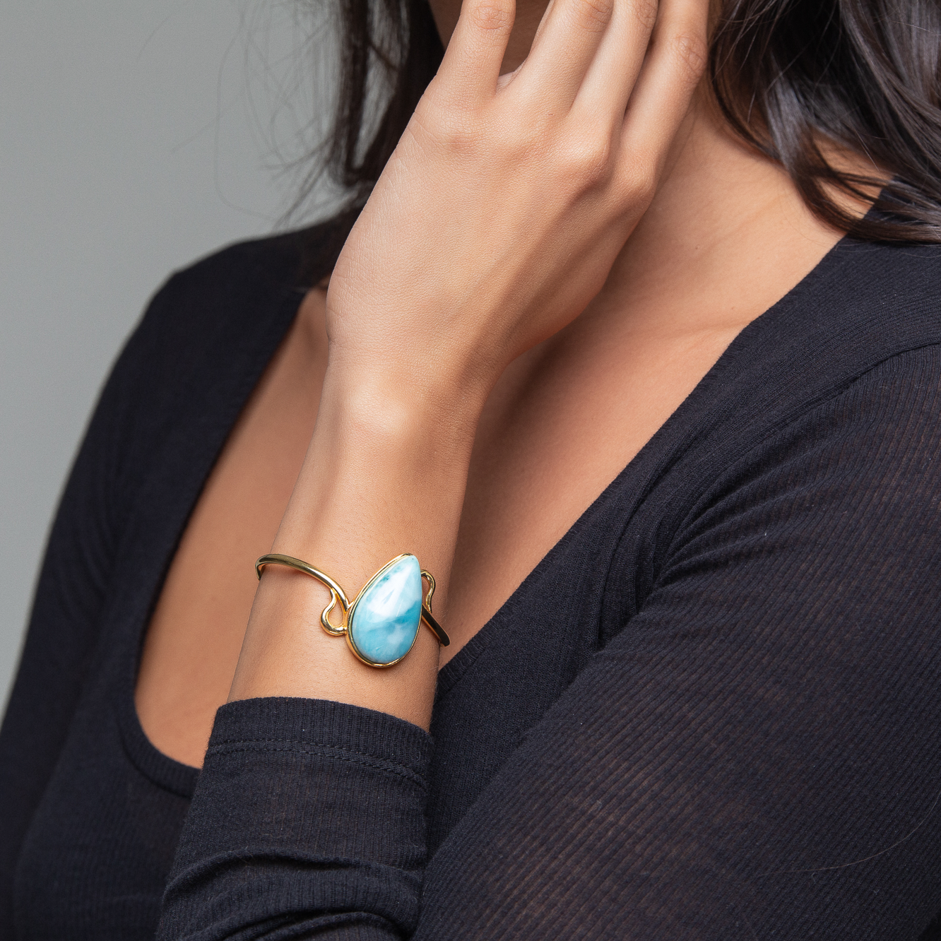 Larimar Gold Vermeil Bangle Iris