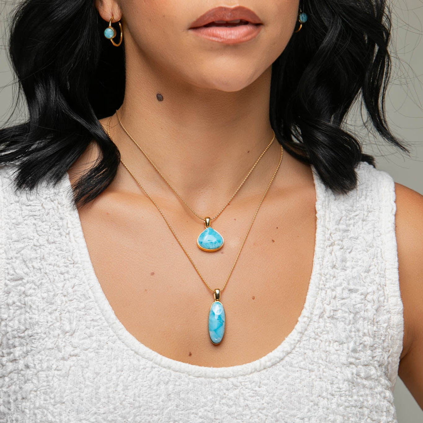 Larimar Gold Vermeil Pendant Anastasia