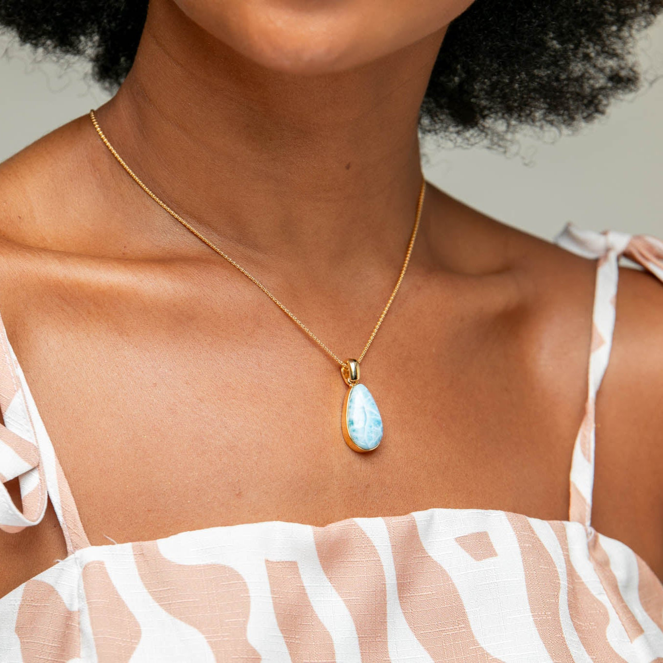 Larimar Gold Vermeil Pendant Winter