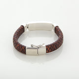 Larimar stone Brown Leather Bracelet for men