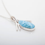 Dominican Larimar Pendant  Necklace Jimena