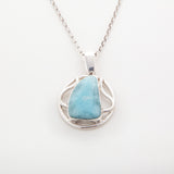 Blue Larimar Stone Pendant Male