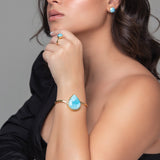 Larimar Stone in Vermeil Cuff Aliya
