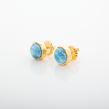 Larimar Gold Vermeil Studs Matti