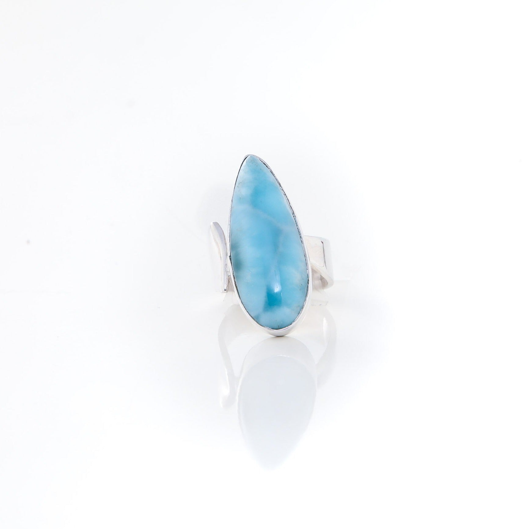 Teardrop Larimar Stone Ring for women