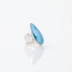 Teardrop Larimar Stone Ring for women