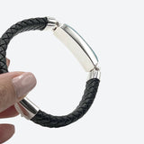 Dominican Larimar leather bracelet for men