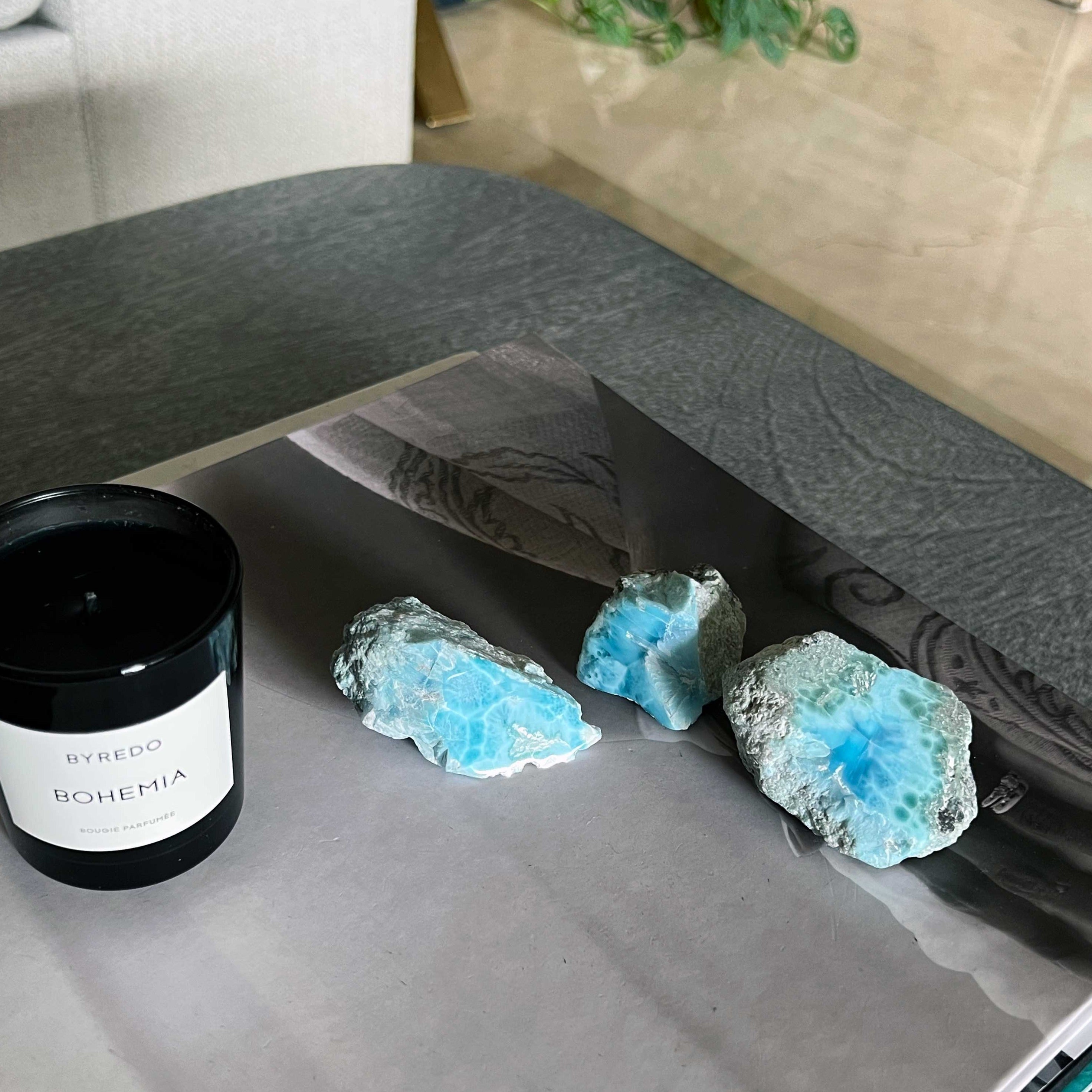 Larimar stones for your desk decoration