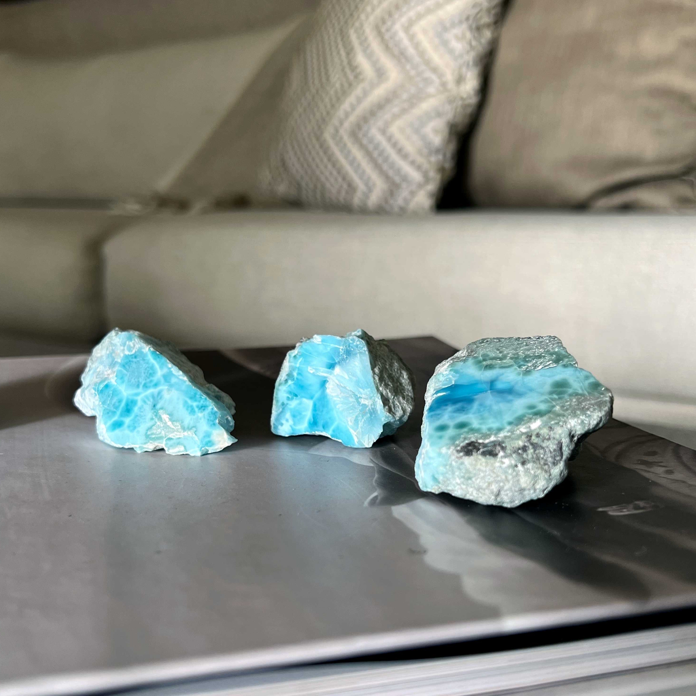 Larimar stones for your desk decoration