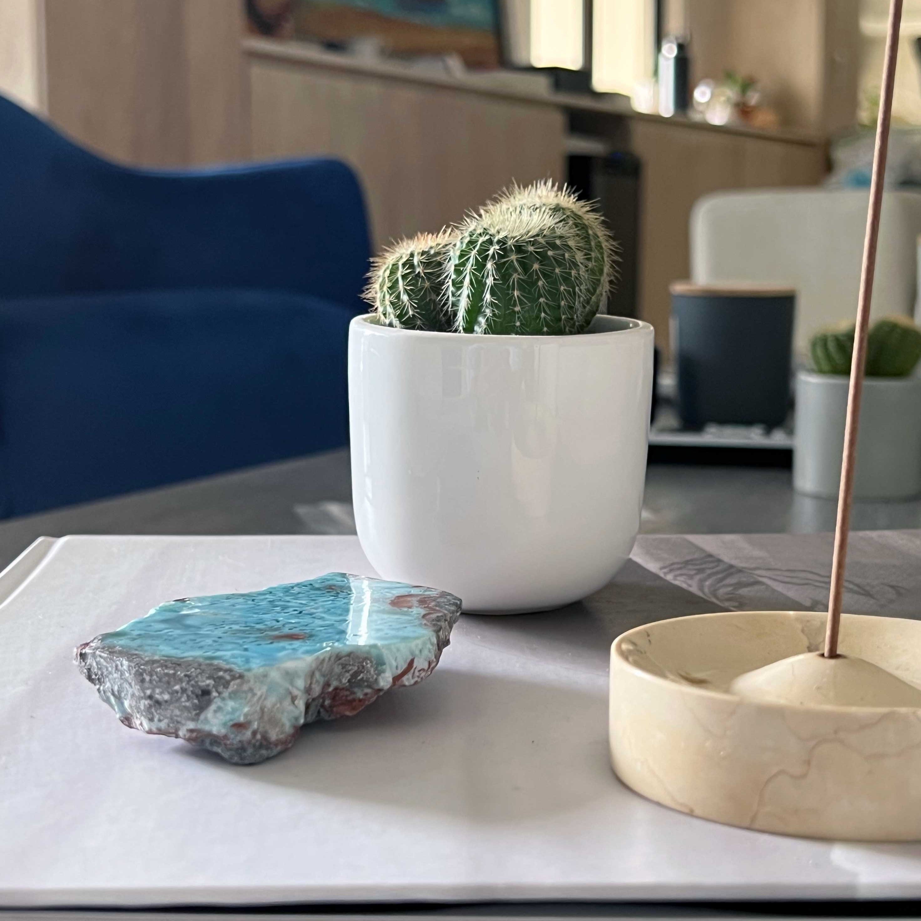 Larimar rock for your living room decoration