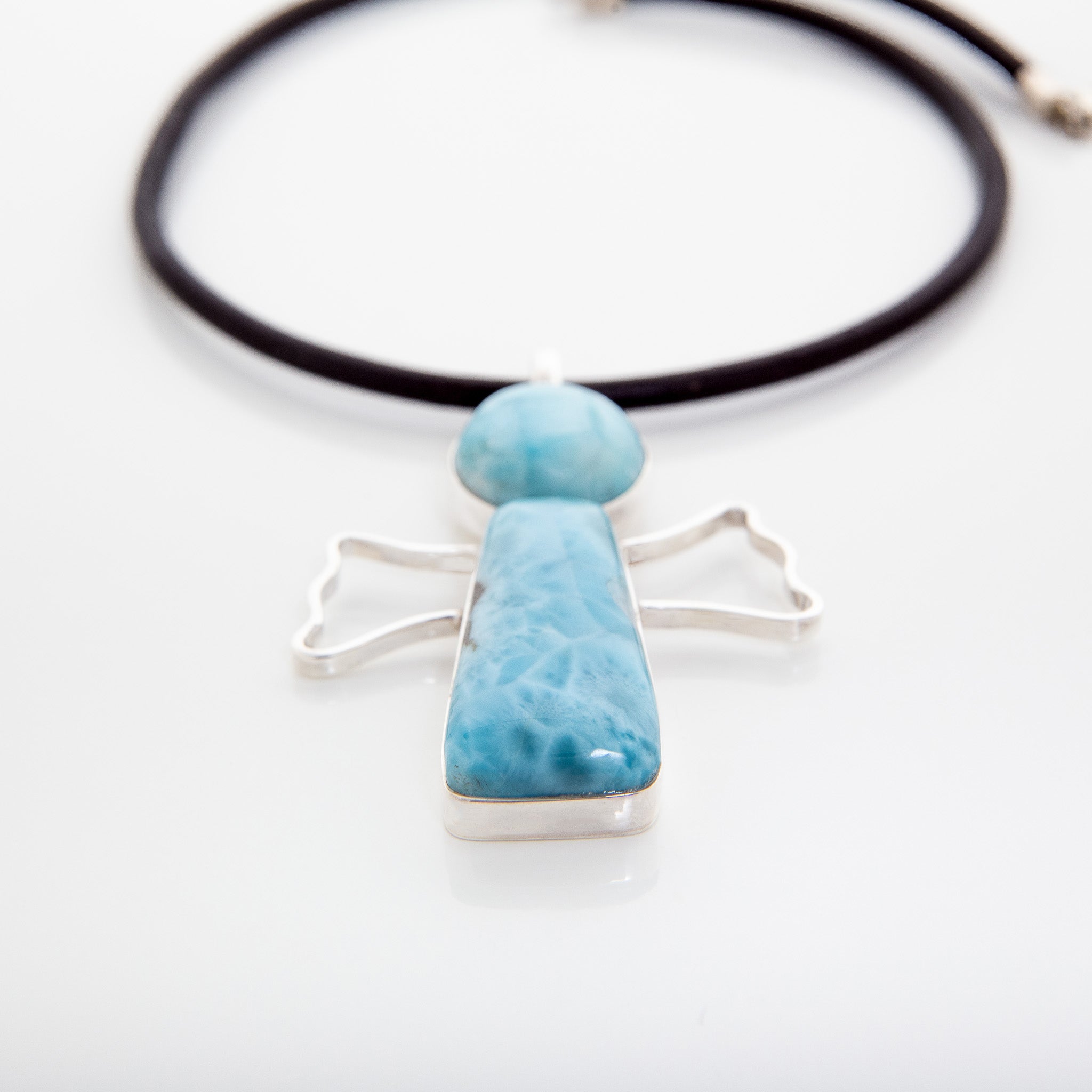 Larimar Stones Pendant Angel XI
