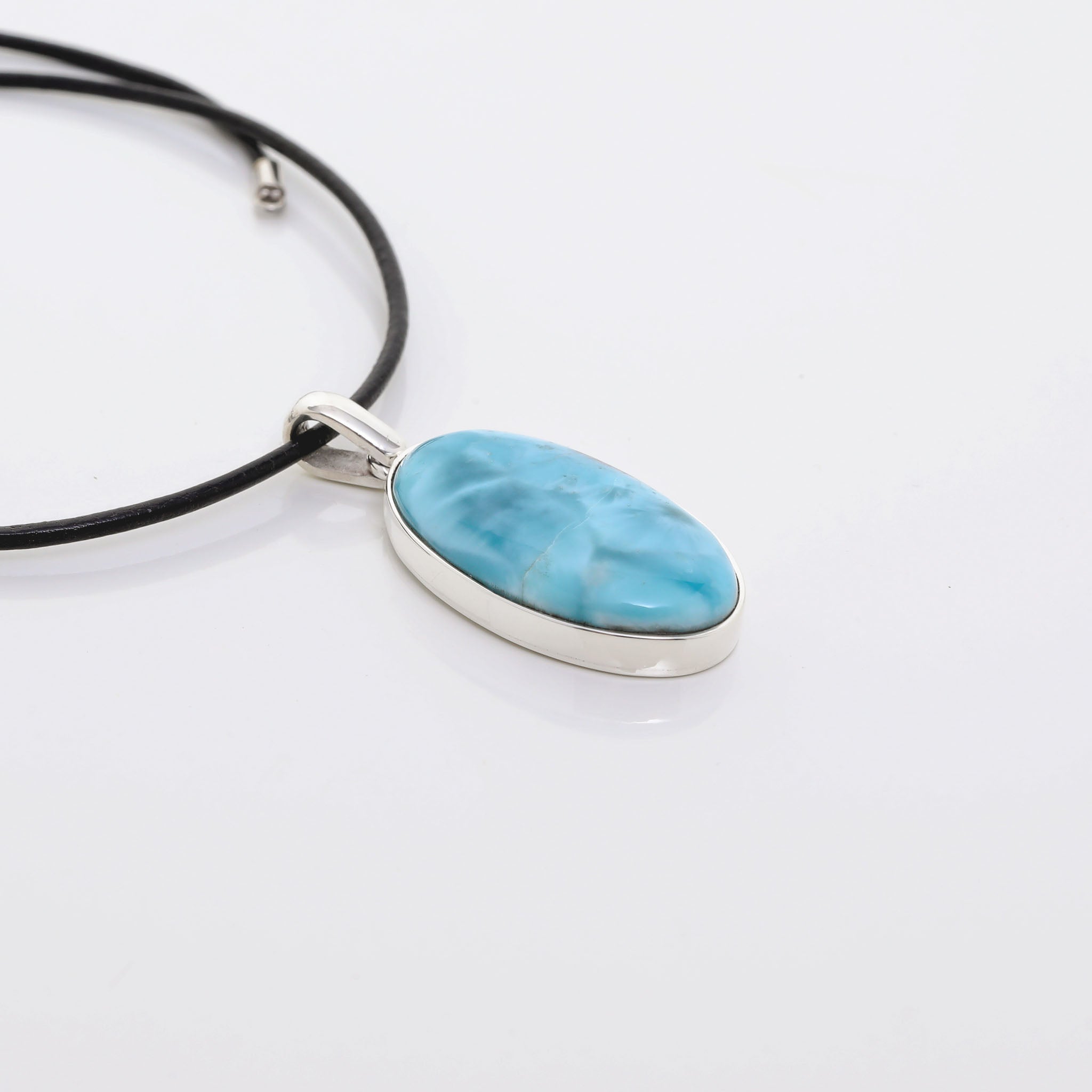 Sterling Silver Oval Larimar Pendants Sterling Silver Oval Larimar Pendants