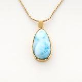 Larimar Gold Vermeil Lune Pendant