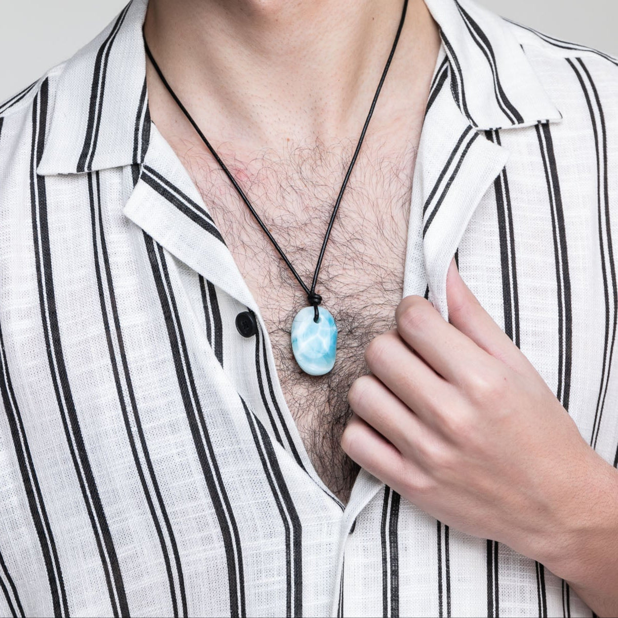 Larimar Leather Necklace Jordan