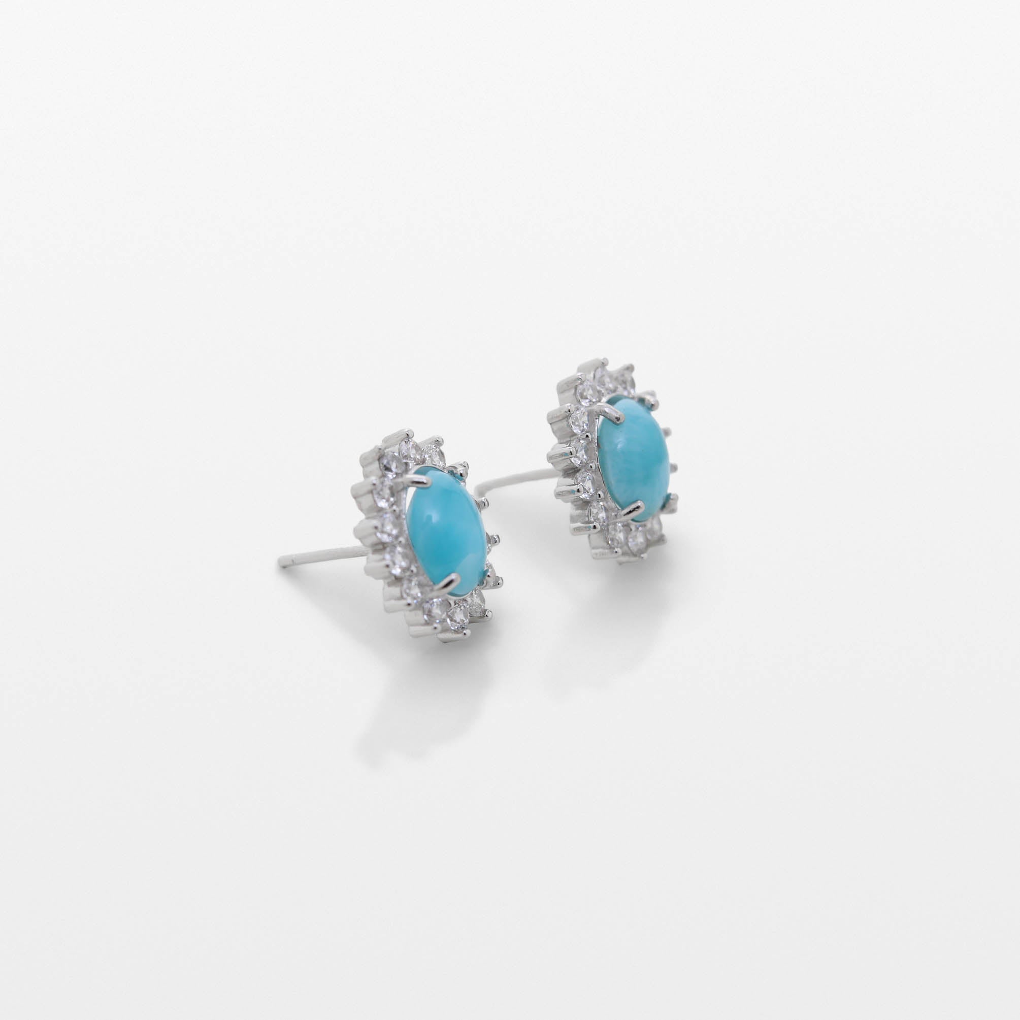 Larimar & Cubic Zirconia Earrings Muse