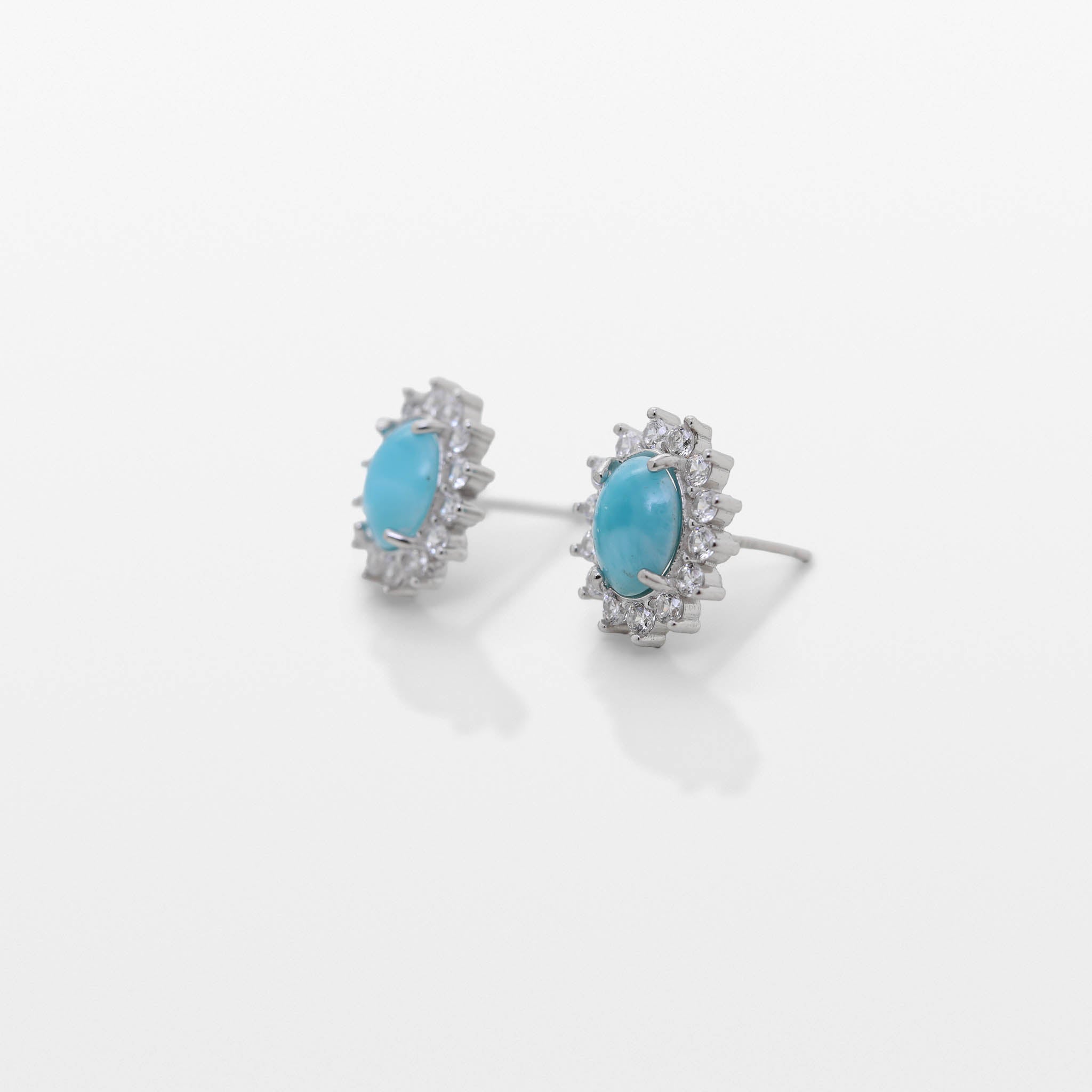 Larimar & Cubic Zirconia Earrings Muse
